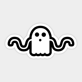 Squiggly Arms Ghost Sticker